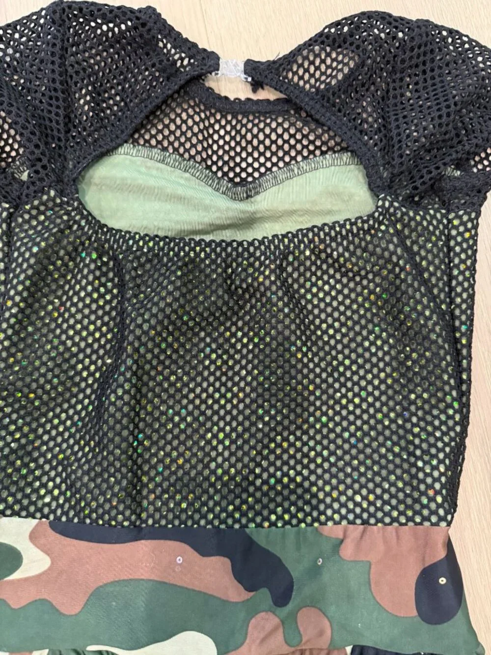 A Wish Come True Girl's Camo Biker Short Dance Costume SC 5-7